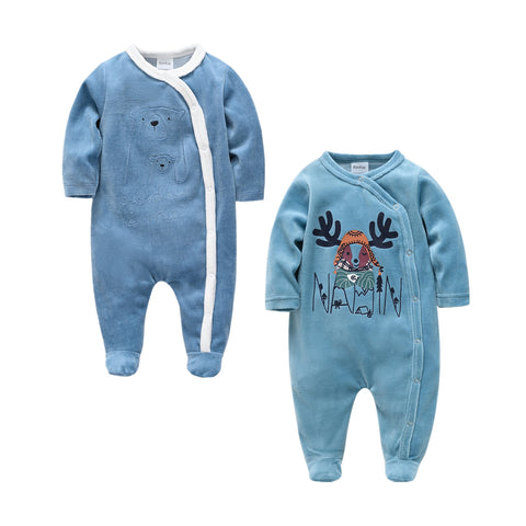 Christmas Velvet New Baby Girl Rompers roupas de bebe Long-TB00319-Veeddydropshipping
