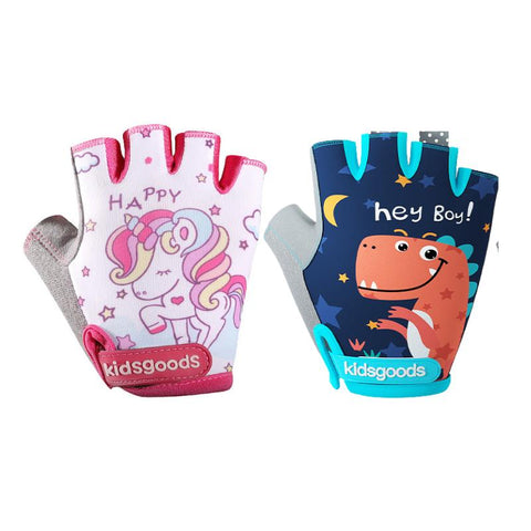 Kids Cycling Gloves Half Finger Skate Child Mountain Bike Bicycle Gloves Sports Gloves -OS01165-Veeddydropshipping