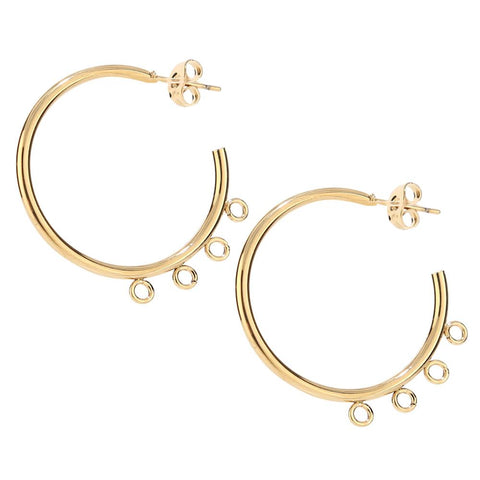 C Shape Ear /Black Steel Jewelry Findings Components for Earring Making-JW01555-Veeddydropshipping