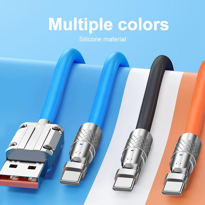 120W 6A Super Fast Charge 180° Rotatable Liquid Silicone Mobile Game USB Type-C-PA00394-Veeddydropshipping