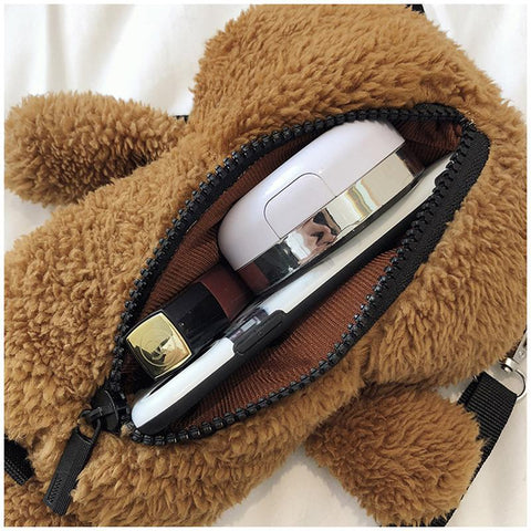 NEW Button Bear Baby Plush Backpack Children's Plush Bear Toy Bag-TB00026-Veeddydropshipping