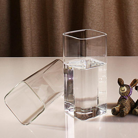 Square Glass Cup Mug Heat-Resistant Water Cups-HA01278-Veeddydropshipping