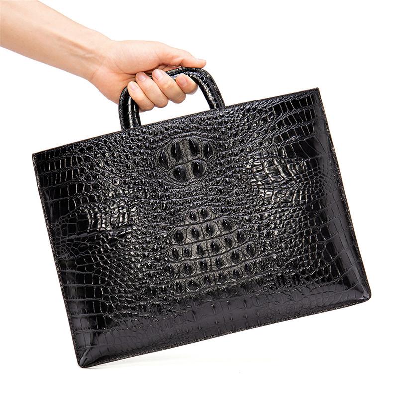 Genuine Leather Men&#39;s Briefcase Brand Men&#39;s Crocodile-BS00496-Veeddydropshipping