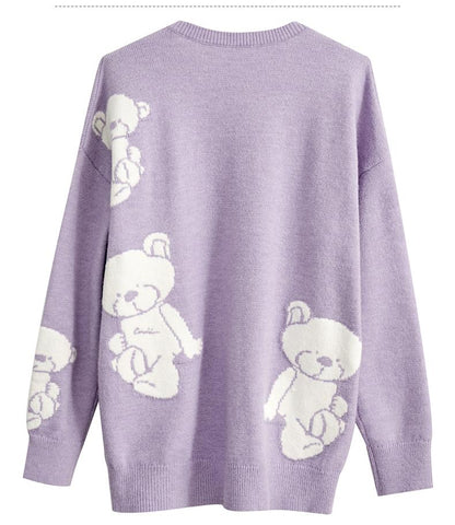 Minimalism Sweater For Women Fashion Bear Printed-WF00087-Veeddydropshipping