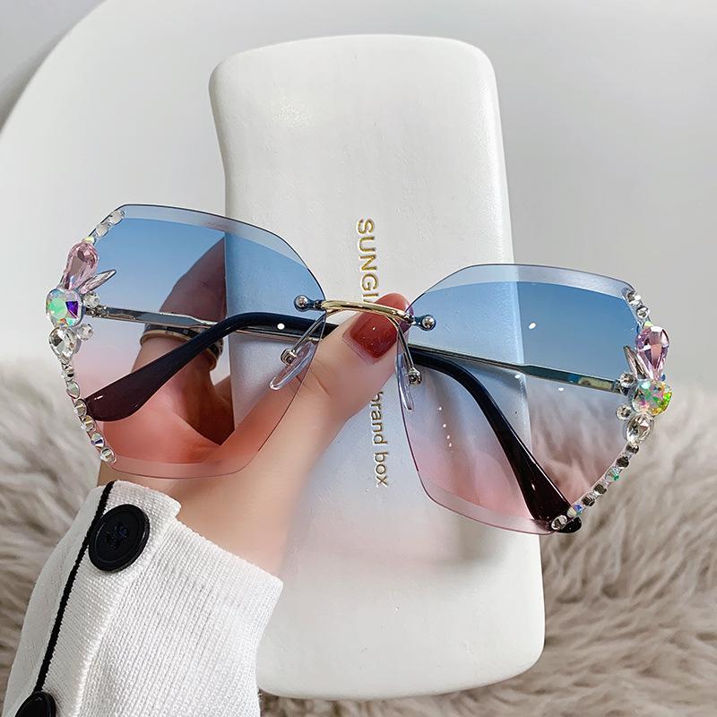 Luxury Brand Designer Rimless Sunglasses-WF01301-Veeddydropshipping