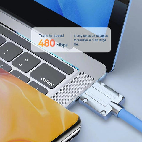 1.5M 5A 120W Zinc alloy  data cable  line mobile phone charging type-c  Micro USB-PA00438-Veeddydropshipping