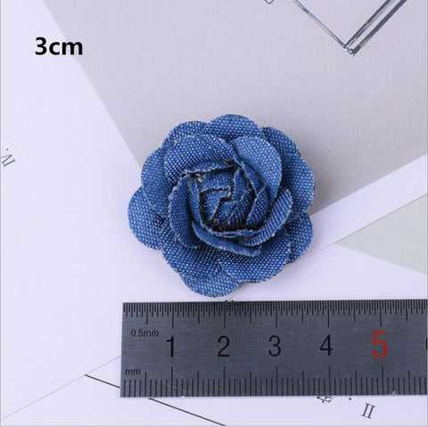 Korea Denim Fabric Flowers Hair Accessories-HA00725-Veeddydropshipping