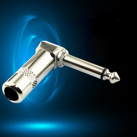 6.35 90 Degree Jack Solder Connector Metal 6.35mm Plug Right Angle Male Mono Plug -CE00050-Veeddydropshipping