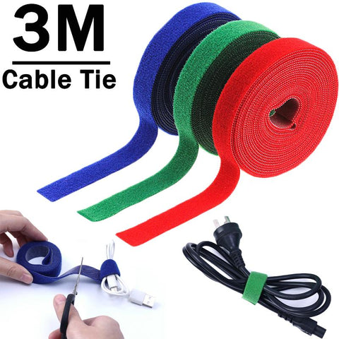 3M 20mm Cable Organizer Colorful Self Adhesive Power USB Data Cable Winder Reusable Loops Cable-PA00896-Veeddydropshipping
