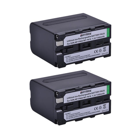 2Pcs 7200mAh NP F970 NP-F960 Power Indicator Battery Batterie +Ultra Fast -CE00496-Veeddydropshipping