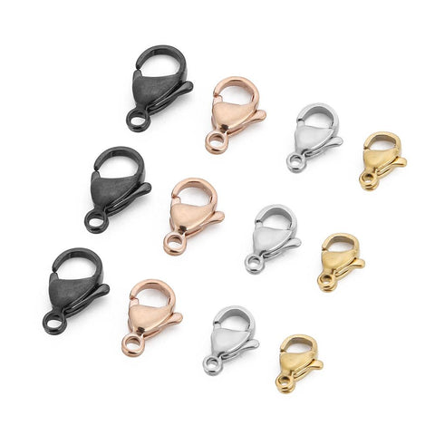 Stainless Steel Polished Tone Lobster Connector DIY Jewelry Findings-JW01601-Veeddydropshipping
