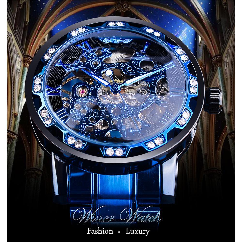 Diamond Mechanical Watch Stainless Steel Skeleton Watch -JW00634-Veeddydropshipping