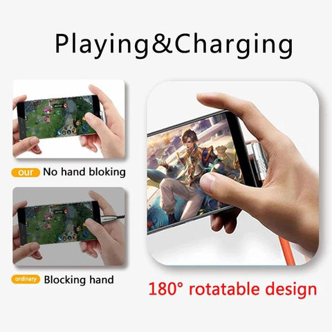 120W 6A Super Fast Charge 180° Rotatable Liquid Silicone Mobile Game USB Type-C-PA00394-Veeddydropshipping