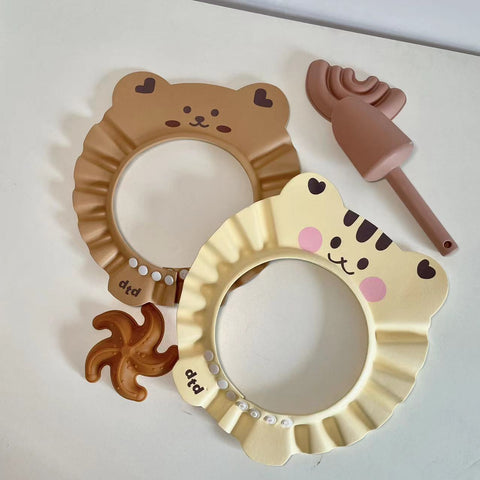 Adjustable Baby Bath Shower Shampoo Cap Cartoon Bear Hair Wash-TB00728-Veeddydropshipping