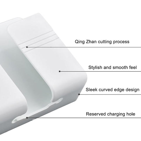 Wall Phone Holder Remote Control Mobile Phone Plug Holder Charging Stand Punch-free Paste-PA00529-Veeddydropshipping