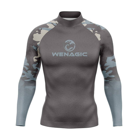Men UV Protect Swimwear Camouflage Long Sleeve Swimsuit Rashguard Surfing -OS00261-Veeddydropshipping
