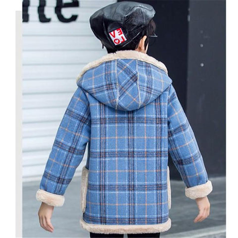 Boys Autumn Winter Coat Plus Velvet Thick Woolen-Veeddydropshipping