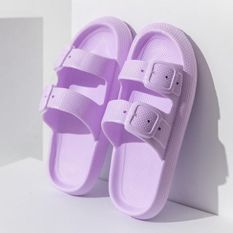 Buckle Fashion Slippers Indoor Slides Bathroom Shoes-BS01253-Veeddydropshipping