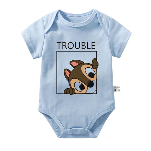 Funny Chip and Dale Disney Baby Bodysuits Cotton Short Sleeve-TB00303-Veeddydropshipping