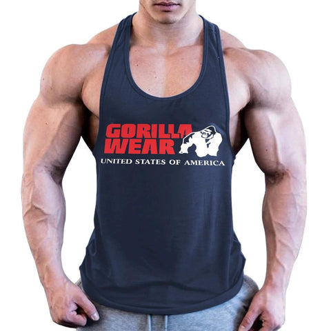 Fitness Tank Top GYM Summer Cotton Sweat-absorbing Code Wide Shoulder Print-Veeddydropshipping