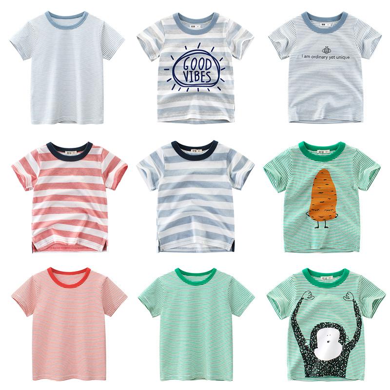 Boys T Shirt Short Sleeves Cotton Tops Girls Baby Children Clothing-TB01125-Veeddydropshipping