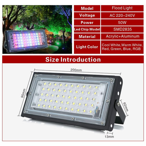 Led Flood Light 50W 220V Outdoor Floodlight IP65 Waterproof LED-TI00872-Veeddydropshipping