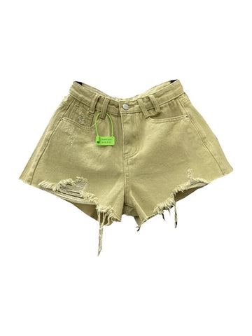 Women Denim Shorts High Waist Jeans-WF00613-Veeddydropshipping