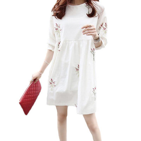 Loose Summer Maternity Dresses Cotton Blouses Shirts Pregnant Dress-TB00613-Veeddydropshipping