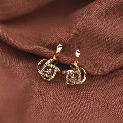 Circles Earrings Crystal Pendant 585 Earrings for Woman -JW01458-Veeddydropshipping
