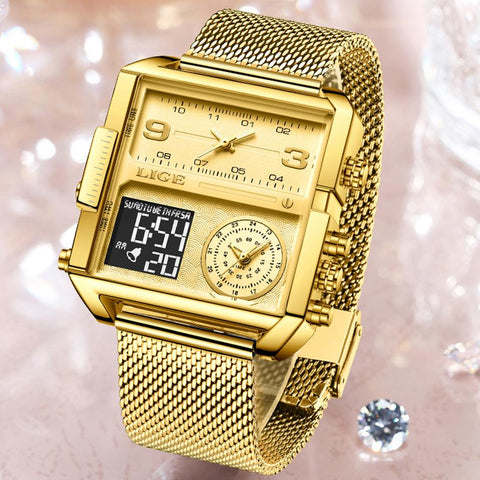 Luxury Creative Square Watches Ladies Fashion Dual Display -JW00900-Veeddydropshipping