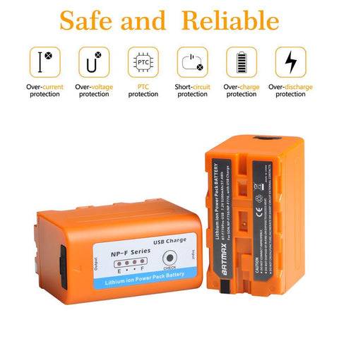 5200mAH USB Output NP-F750 F730 F770 Battery LED Power Indicator -CE00415-Veeddydropshipping