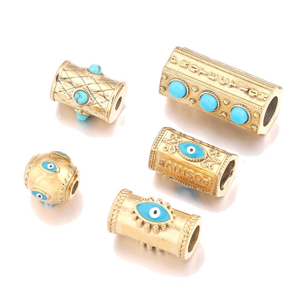 Steel Glasses Natural Stone Beads Enamel  Bead for DIY -JW01493-Veeddydropshipping
