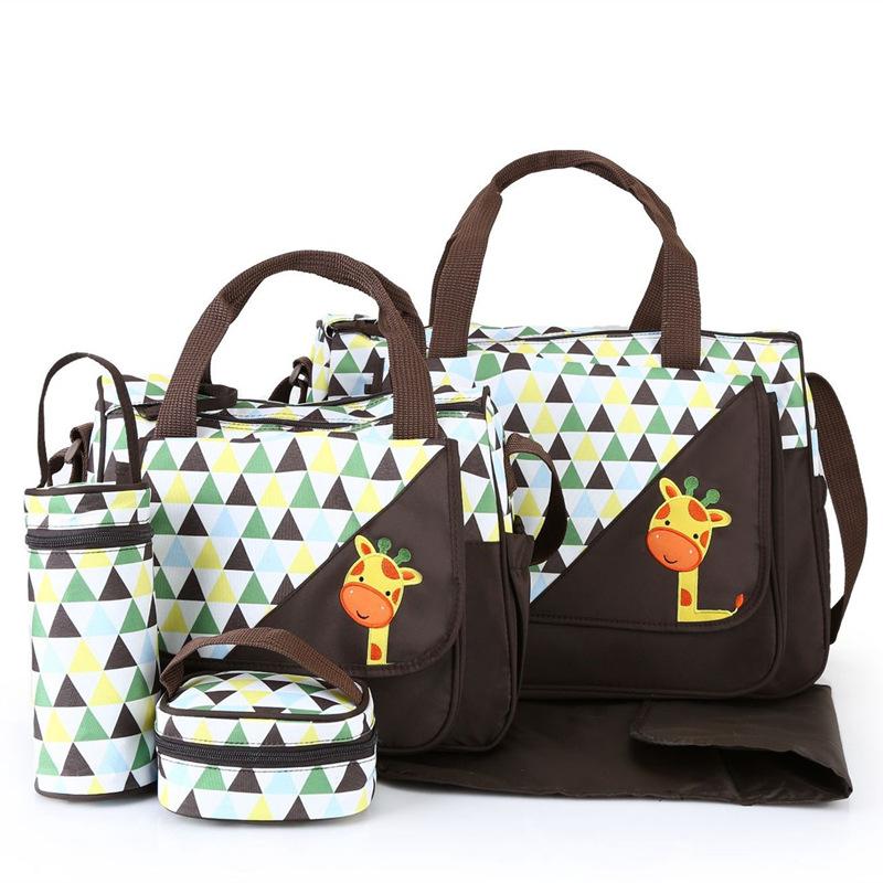 New Diaper bag 5 pieces set nappy tote bag large-TB00239-Veeddydropshipping