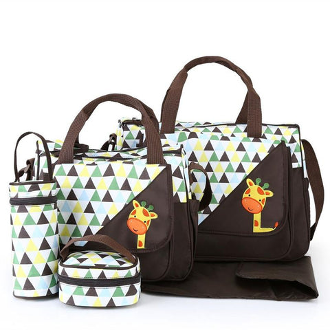 New Diaper bag 5 pieces set nappy tote bag large-TB00239-Veeddydropshipping