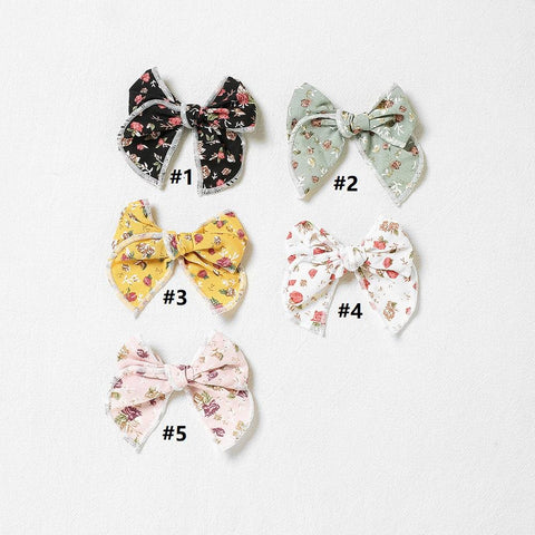 Baby Girl Floral Bow Hair Pin Bebe Hair Clips Head Pins Children Kids-TB00459-Veeddydropshipping