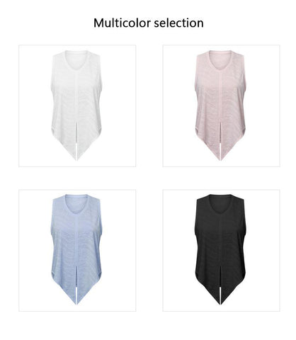 Womens Clothing Yoga Tank Top Gym Sports Top Jacquard Fabric Crop Outdoor Jogging -OS00903-Veeddydropshipping