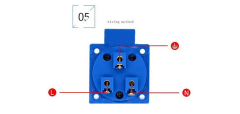 Black blue universal industry safety outlet 10A 250V IP44 CE Multi-function waterproof dusrproof -CE00154-Veeddydropshipping