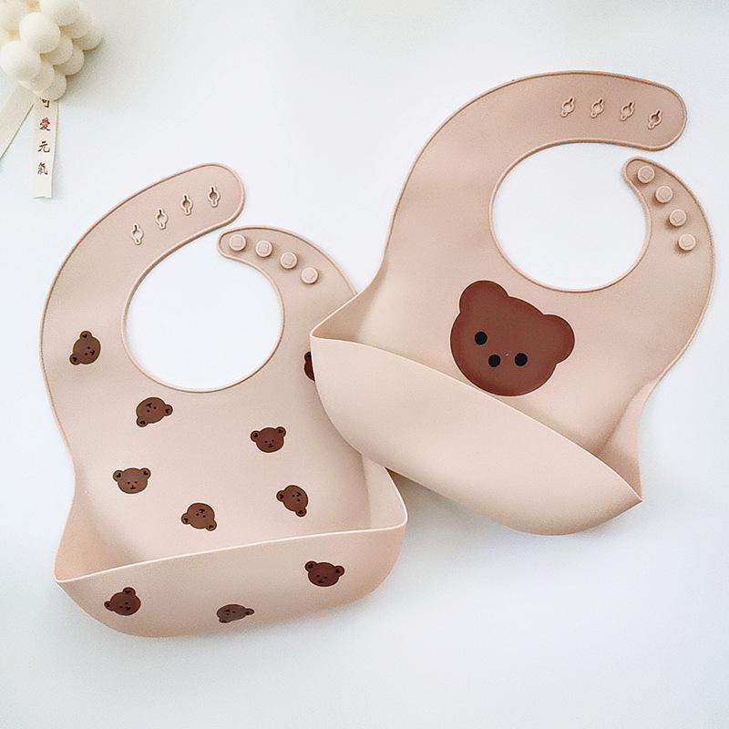 Cute Bear Baby Silicone Bib Waterproof Baby Bibs Newborn Babies Items Accessories-Veeddydropshipping-2