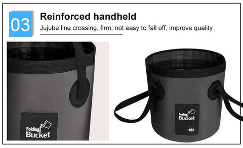 Foldable Bucket Outdoor Travel Water Storage Bag-HA01099-Veeddydropshipping