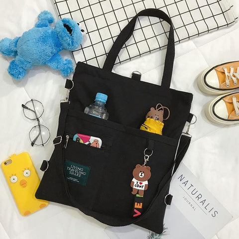 Capacity Simple Cute Student Shopper School Backpacks For Women-BS00071-Veeddydropshipping