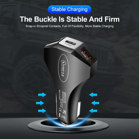 3 Ports USB Car Charger Quick Charge 3.0-PA01153-Veeddydropshipping