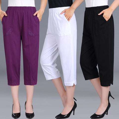 Women Capris Pants Breeches Cropped Pants-WF00384-Veeddydropshipping