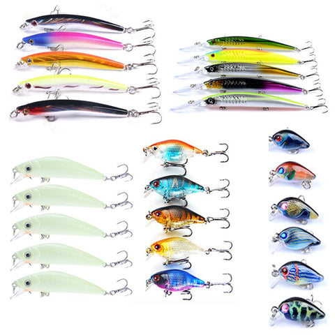 Minnow Hard Bait Kit Artificial Wobbler For Trolling Pike Crankbait Tackle Fishing -OS00315-Veeddydropshipping