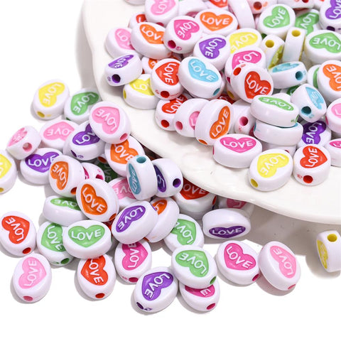 Heart Acrylic Spacer Beads Making Necklace-JW01501-Veeddydropshipping