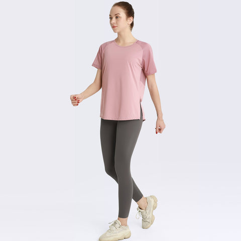 Breathable Yoga Shirts Quick-Dry Short Sleeved Mesh Running T-shirt Exercise -OS00893-Veeddydropshipping