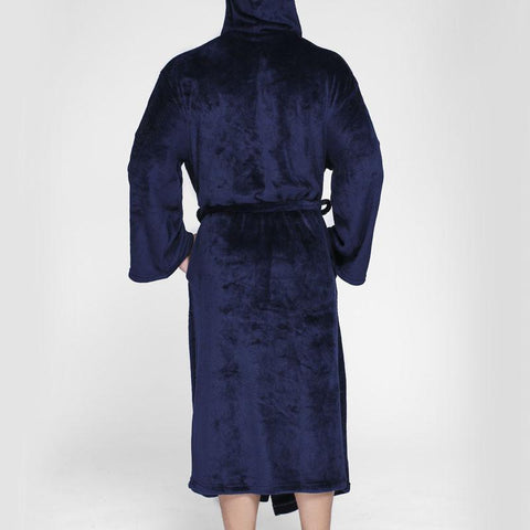 Long Flannel Fleece Bathrobe Kimono Warm Bath Robe-MF01582-Veeddydropshipping