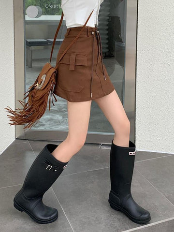 Denim Mini Cargo Skirts Women-Veeddydropshipping