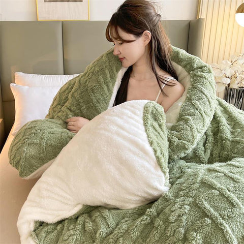 Thick Warm Blanket for Bed Artificial Lamb Cashmere-HA00437-Veeddydropshipping