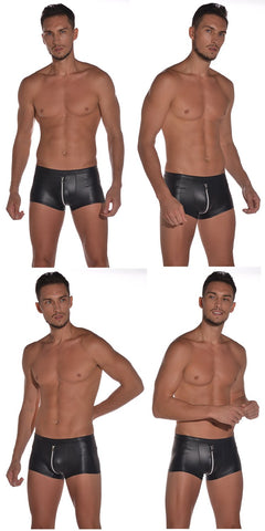Leather Zipper Boxers Underpants Male Comfortable High Quality-MF01417-Veeddydropshipping