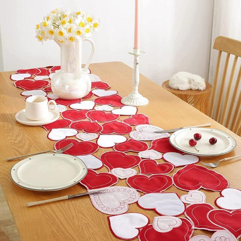 Table Cloth Heart Table Runner Reusable Supplies-HA00516-Veeddydropshipping